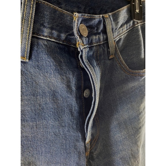 Levi’s 501 Straight Leg Raw Hem Wear & Tear Jeans - Picture 8 of 16